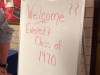Welcome sign at our school tour