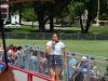 Student Parris Davis sang God Bless America
