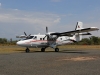 Here comes my plane - and bonus, it was aircondiitoned. This is a Twin Otter Dehavilland, Canada, maximum number 18.