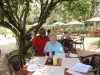 Enjoying lunch with Meshack at Karen Blixen Gardens