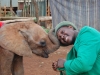 Kithaka playing with keeper's hat