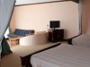 Ground level rooms have spacious seating areas