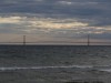 Mackinac Bridge as the sun goes down