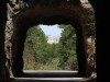 Mount Rushmore view through the tunnels